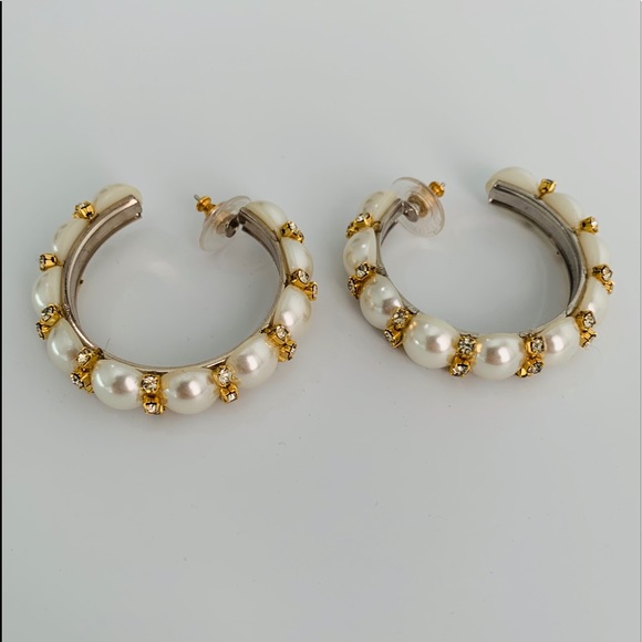 Monet Pearl Hoop Earrings